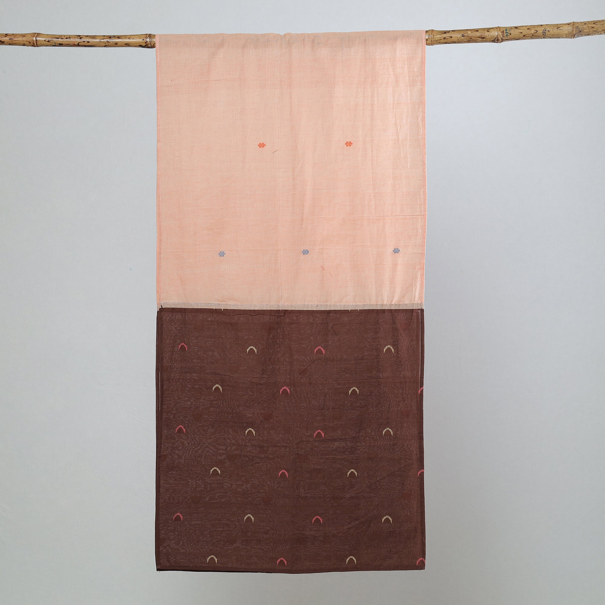 Multicolor - jamdani patchwork cotton stole 01 - handcrafted