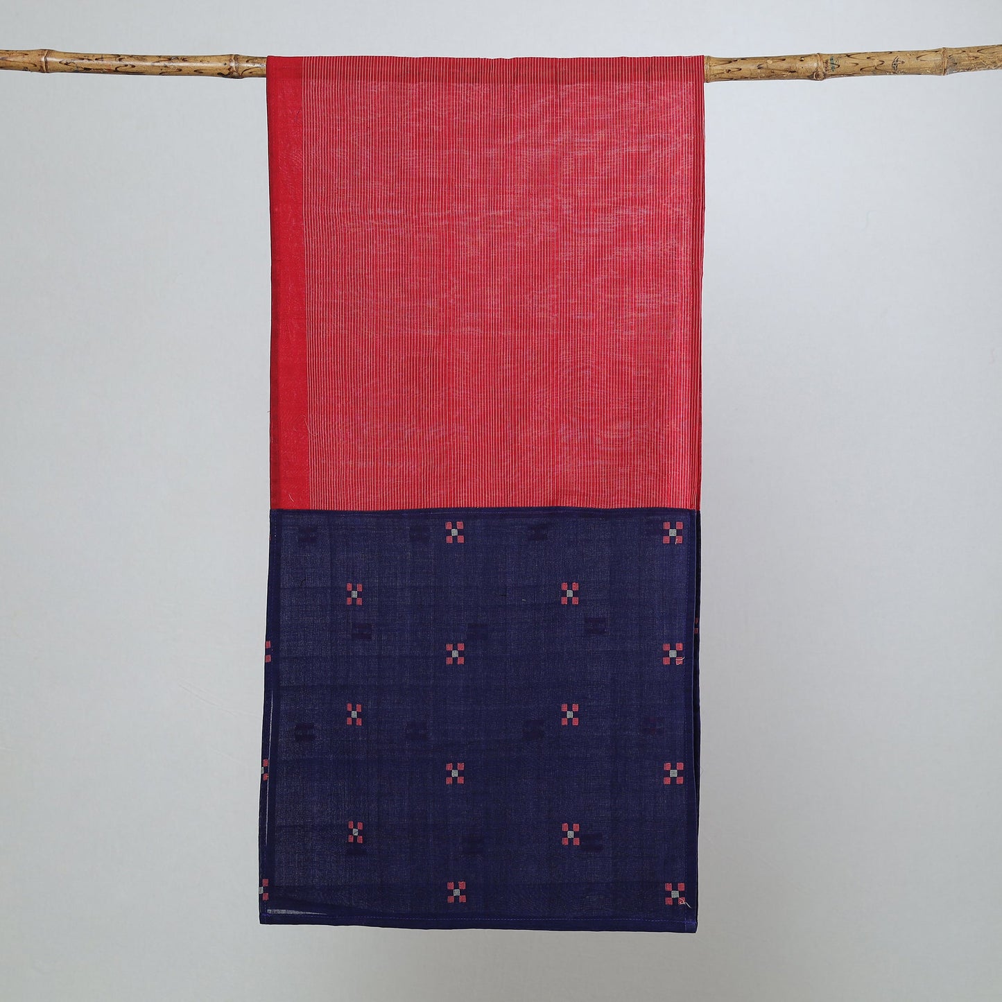 Multicolor - jamdani patchwork cotton stole 05 - handcrafted