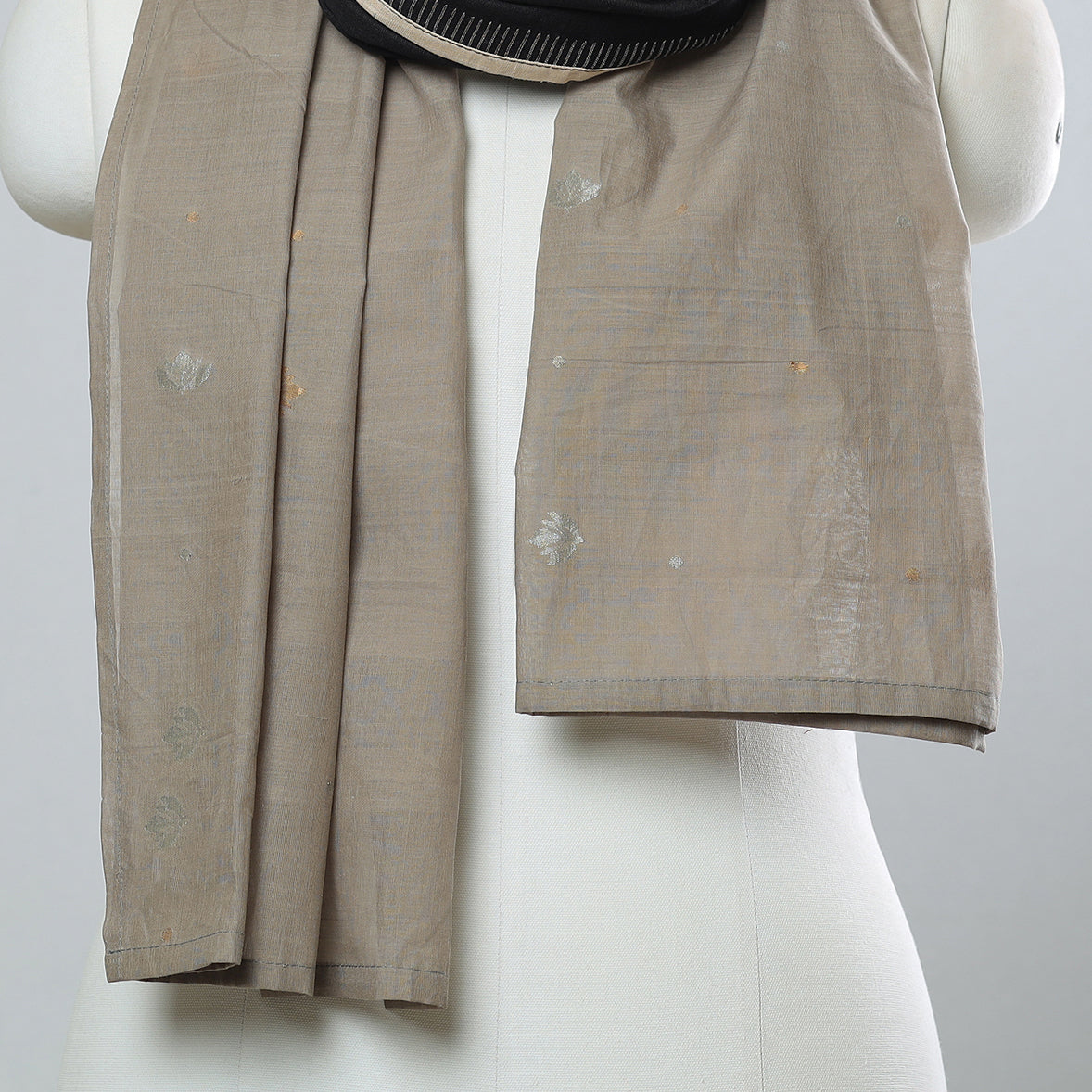 Multicolor - jamdani patchwork cotton stole 17 - handcrafted