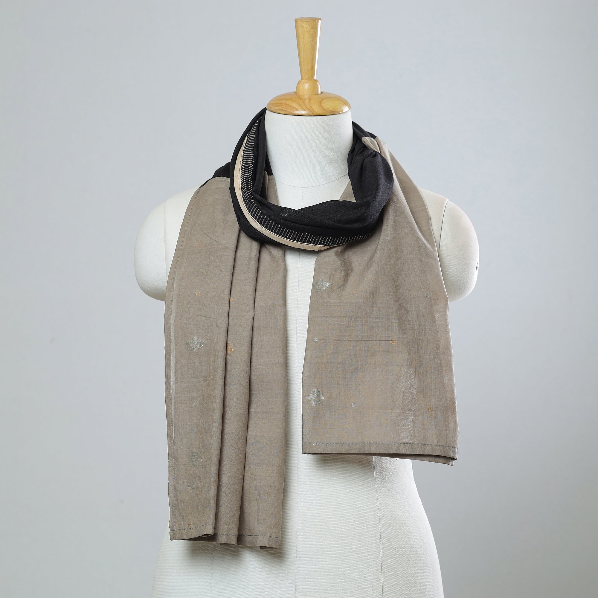 Multicolor - jamdani patchwork cotton stole 17 - handcrafted