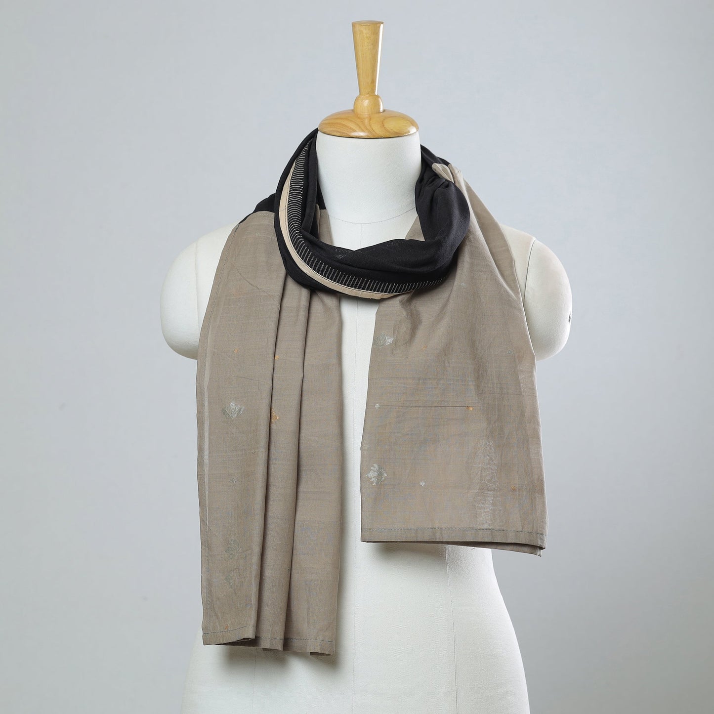 Multicolor - jamdani patchwork cotton stole 17 - handcrafted