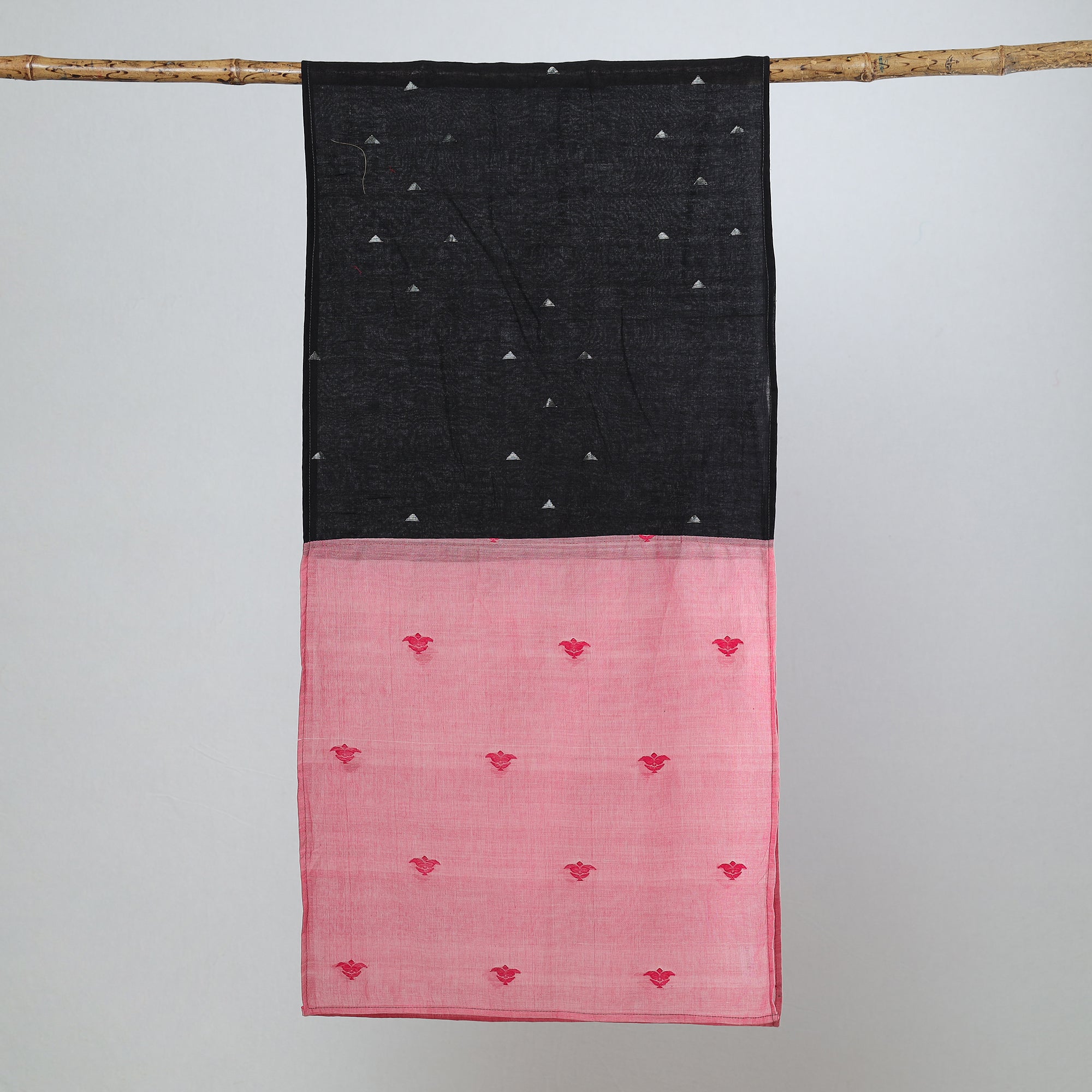 Multicolor - jamdani patchwork cotton stole 19 - handcrafted