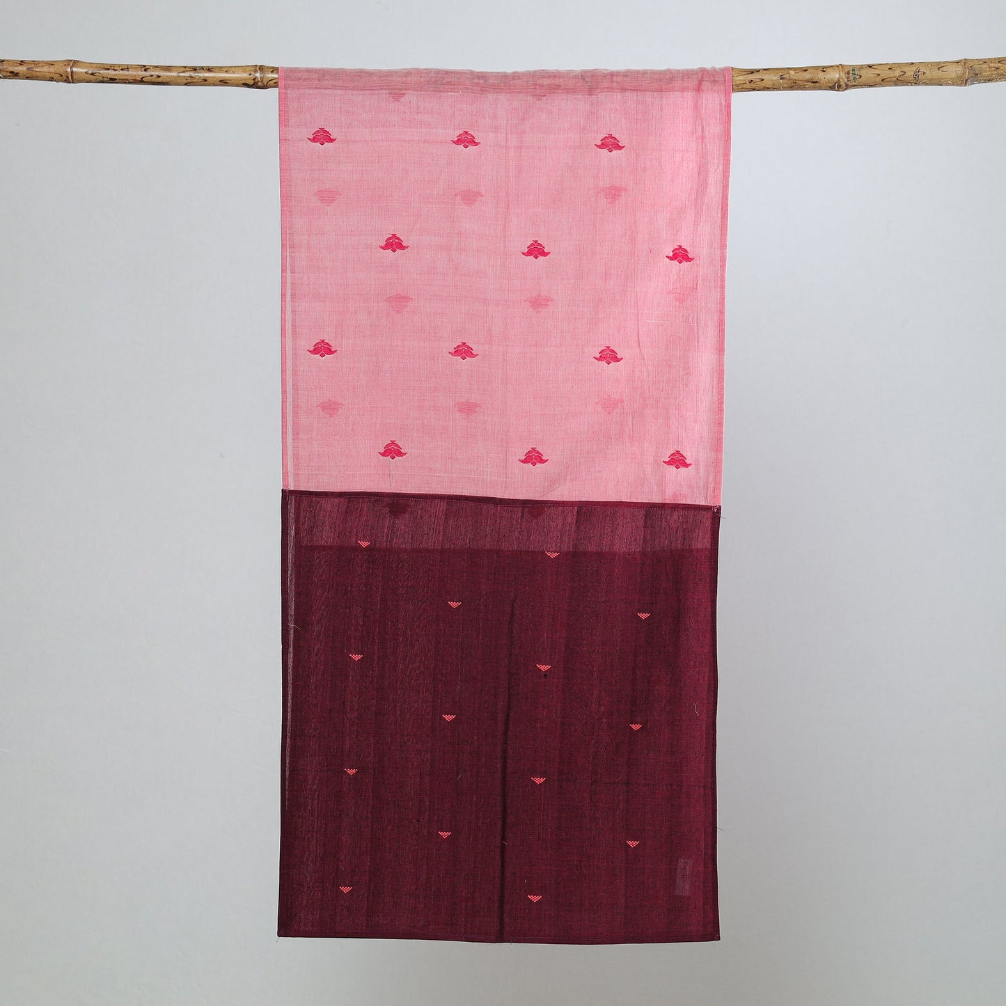 Multicolor - jamdani patchwork cotton stole 23 - handcrafted