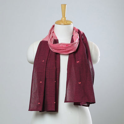 Multicolor - jamdani patchwork cotton stole 23 - handcrafted