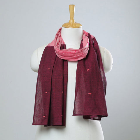 Multicolor - jamdani patchwork cotton stole 23 - handcrafted