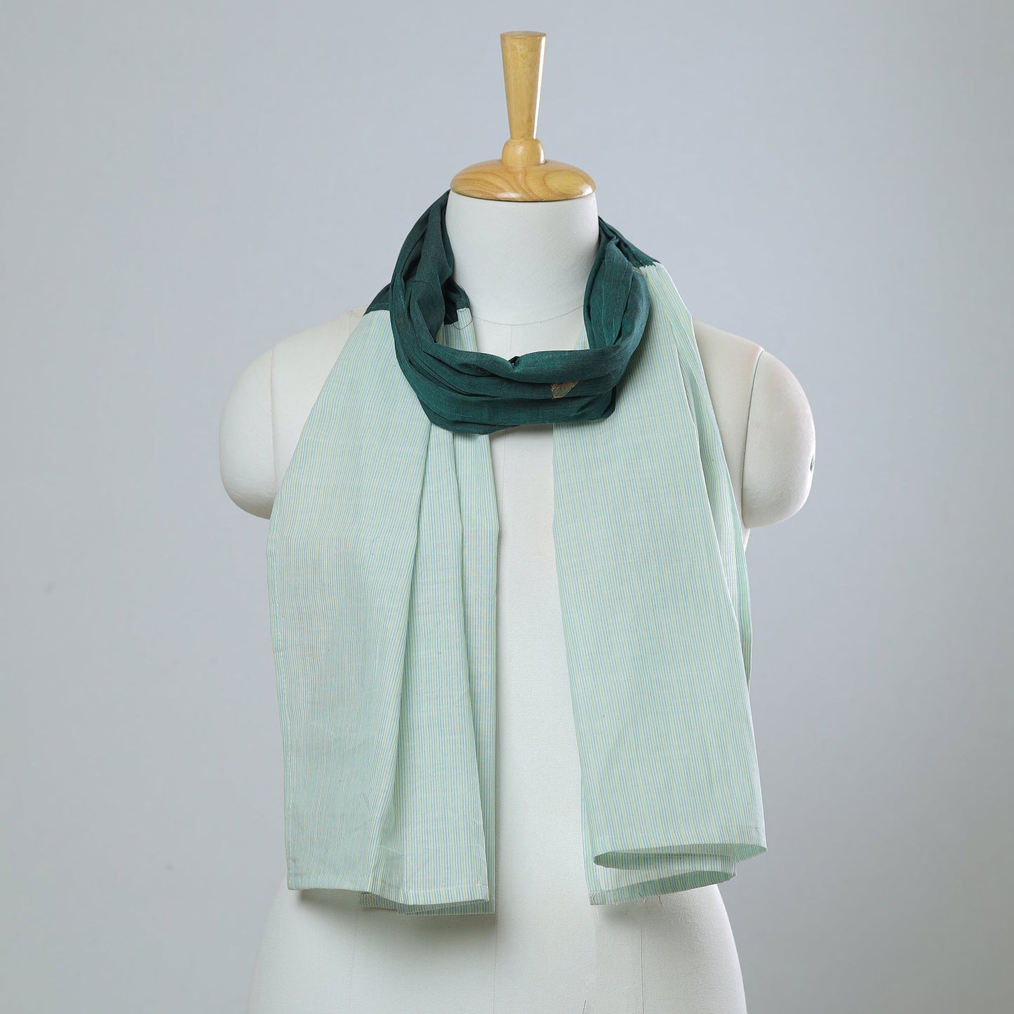 Multicolor - jamdani patchwork cotton stole 38 - handcrafted