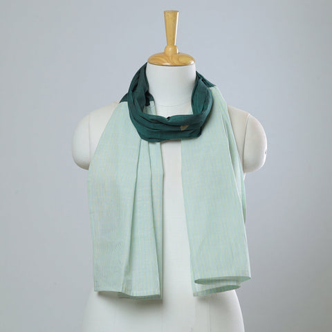 Multicolor - jamdani patchwork cotton stole 38 - handcrafted