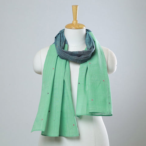 Multicolor - jamdani patchwork cotton stole 43 - handcrafted