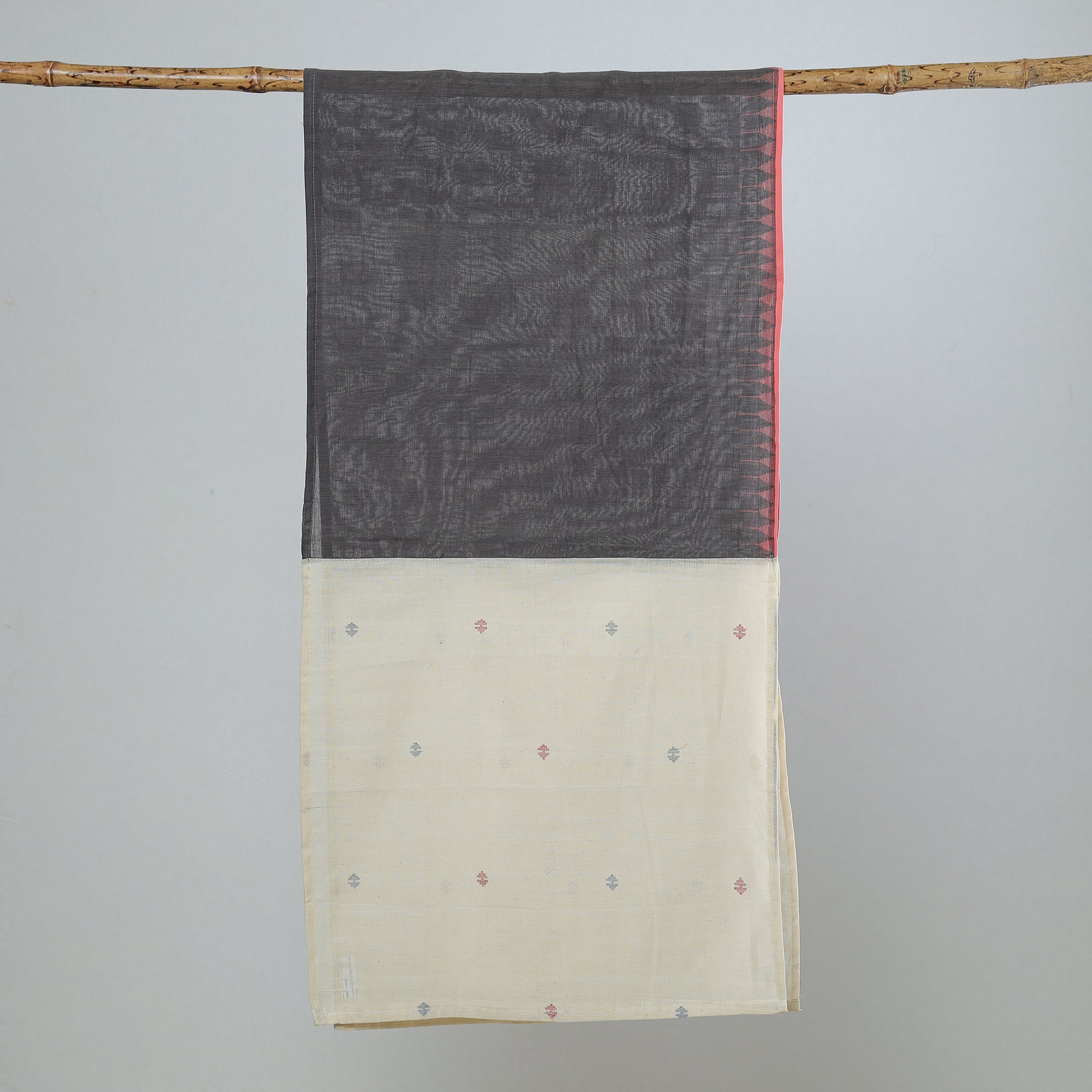 Multicolor - jamdani patchwork cotton stole 47 - handcrafted