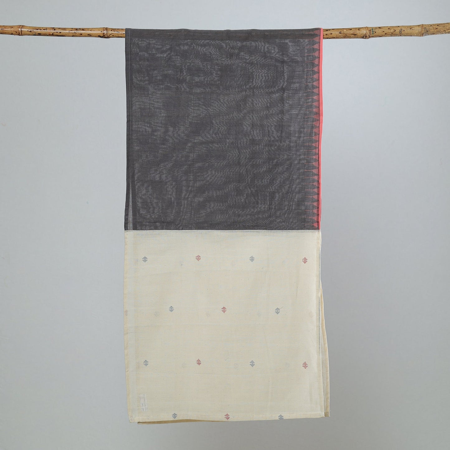 Multicolor - jamdani patchwork cotton stole 47 - handcrafted