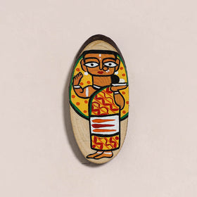 Jamini roy handpainted wooden fridge magnet 01 - handcrafted