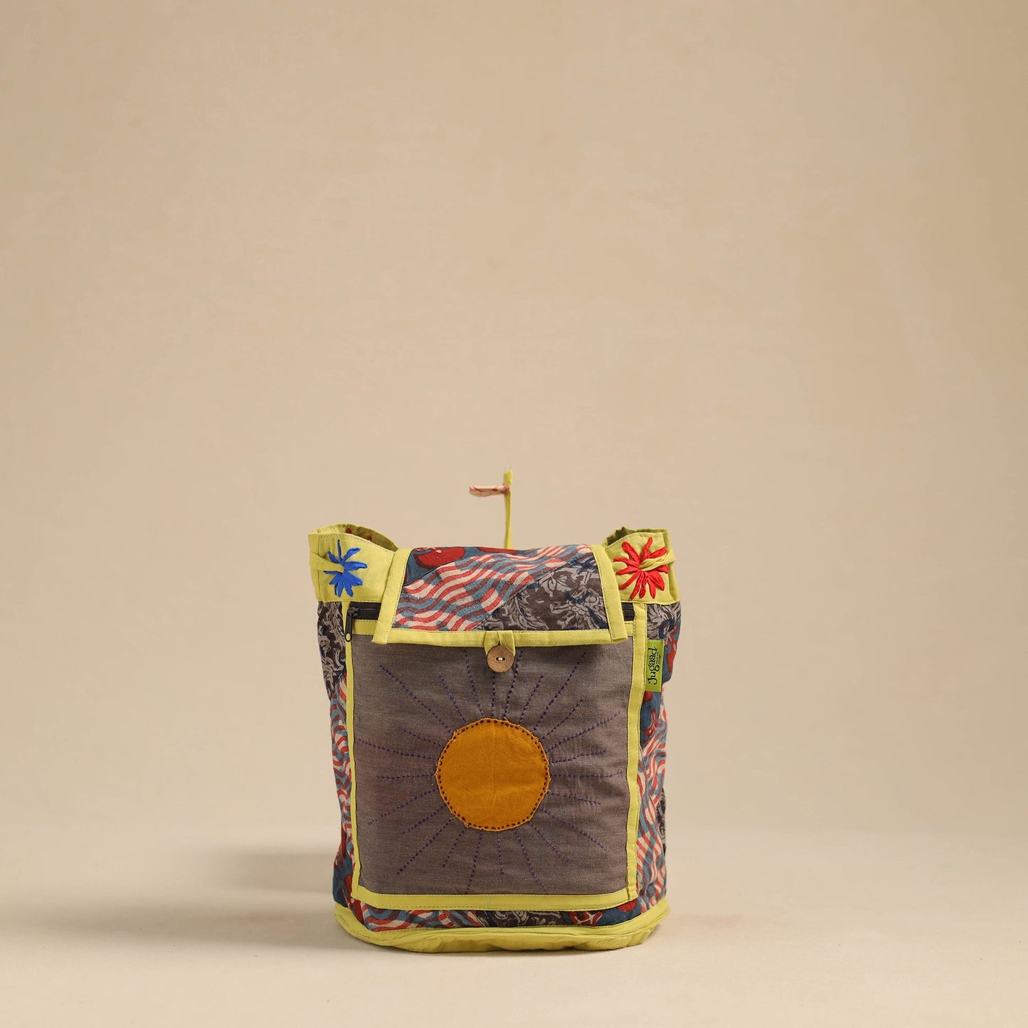 Multicolor Jugaad Patchwork Handmade Pithu Bag 78