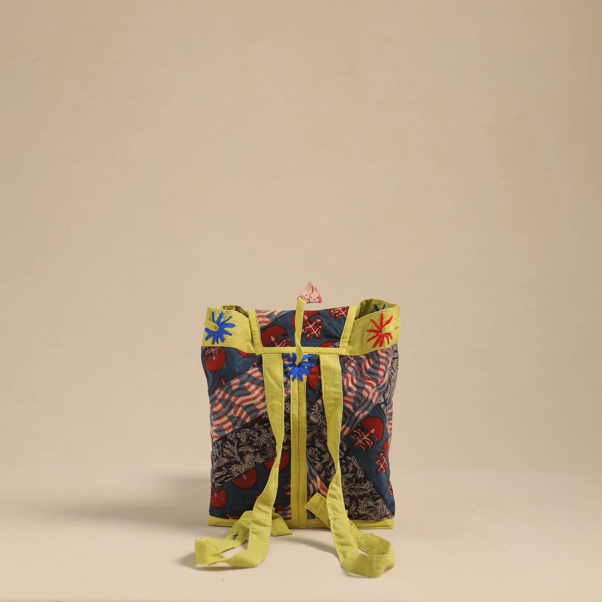 Multicolor Jugaad Patchwork Handmade Pithu Bag 78