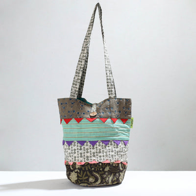Multicolor Jugaad Patchwork Handmade Shoulder Bag 19