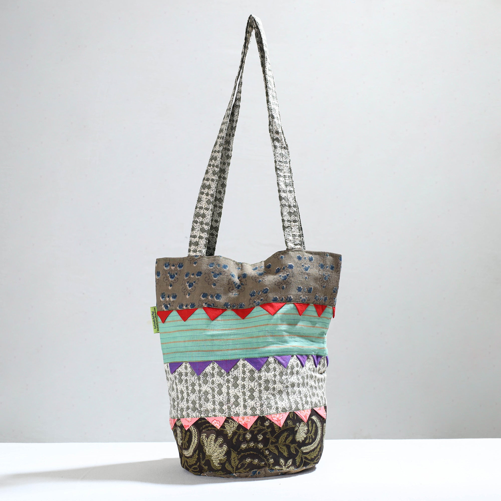 Multicolor Jugaad Patchwork Handmade Shoulder Bag 19