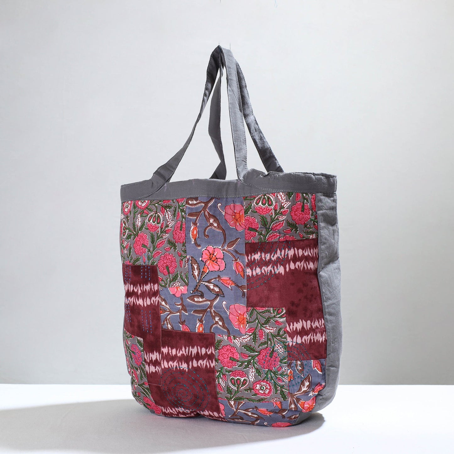 Multicolor Jugaad Patchwork Handmade Tote Bag 08