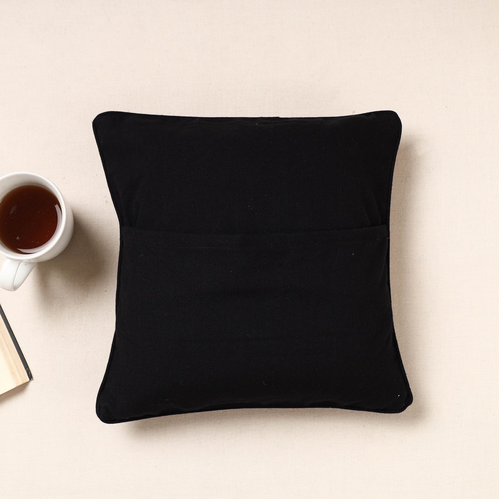  Multicolor Kala Raksha Pakko Hand Embroidery Cotton Cushion Cover