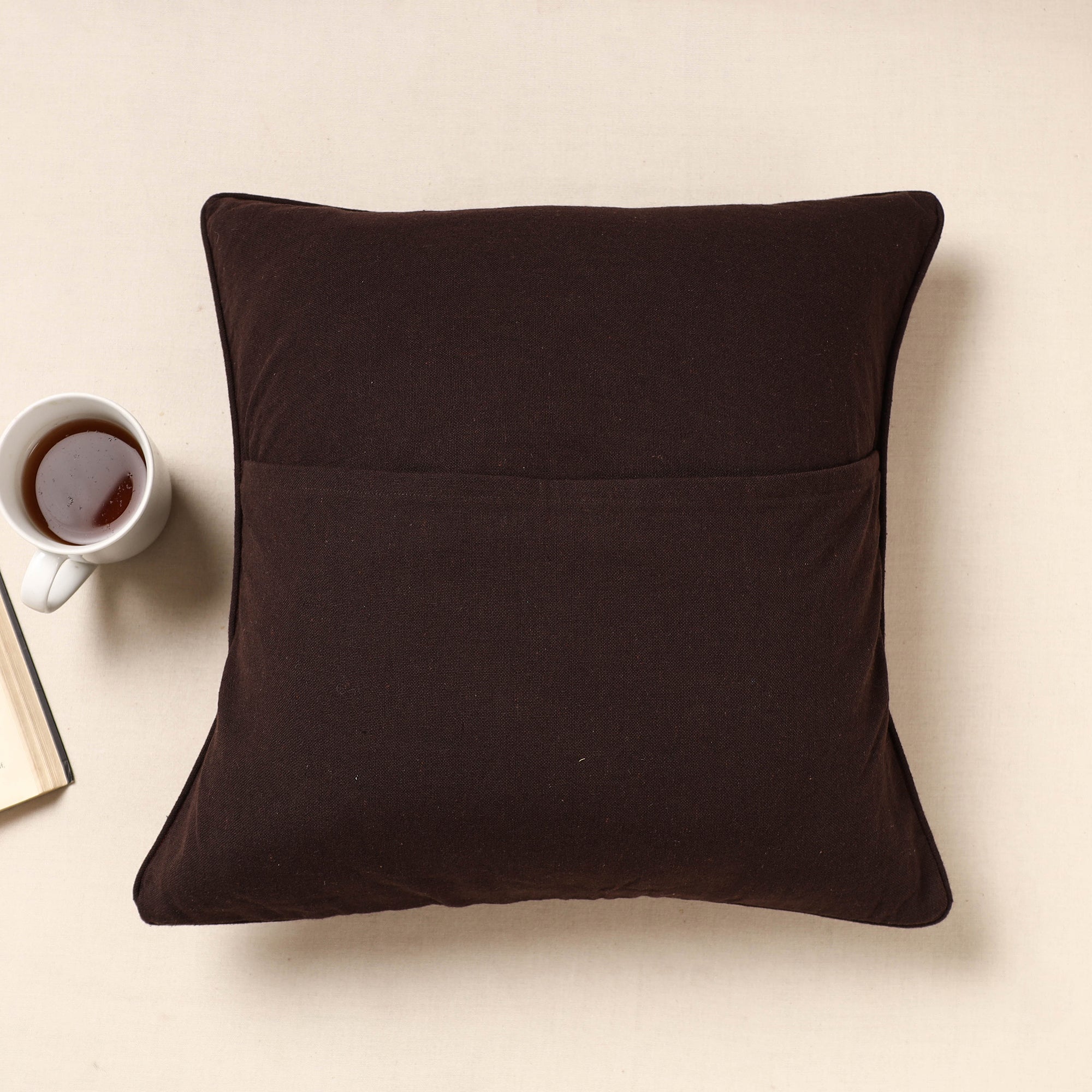 Multicolor Kala Raksha Pakko Hand Embroidery Cotton Cushion Cover