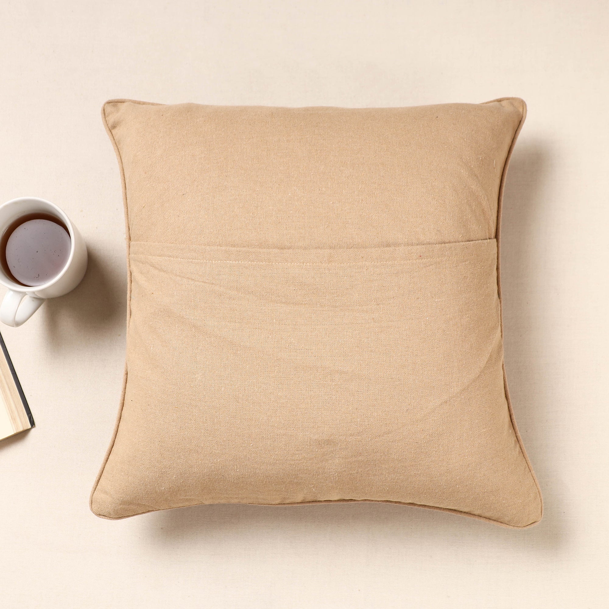 Multicolor Kala Raksha Pakko Hand Embroidery Cotton Cushion Cover