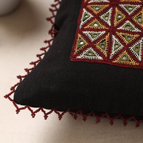 Multicolor - Kala Raksha Rabari Hand Embroidered Cotton Cushion Cover (12 x 12 in)