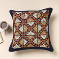 Multicolor Kala Raksha Rabari Hand Embroidery Cotton Cushion Cover