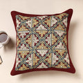 Multicolor Kala Raksha Rabari Hand Embroidery Cotton Cushion Cover
