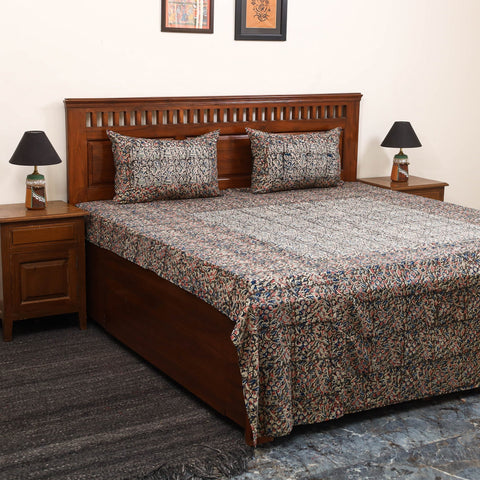 Kalamkari patchwork cotton bedsheet set 44 - handcrafted