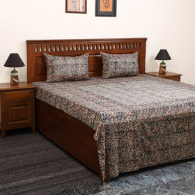 Kalamkari patchwork cotton bedsheet set 44 - handcrafted