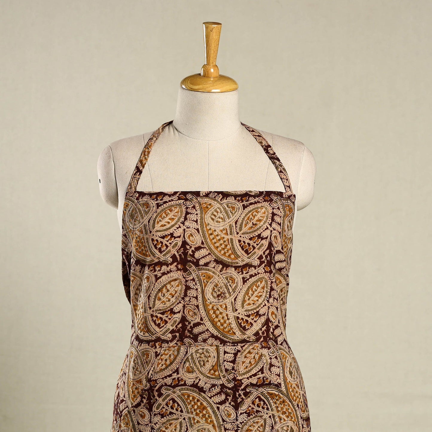 Multicolor Kalamkari Block Print Cotton Apron with Pocket