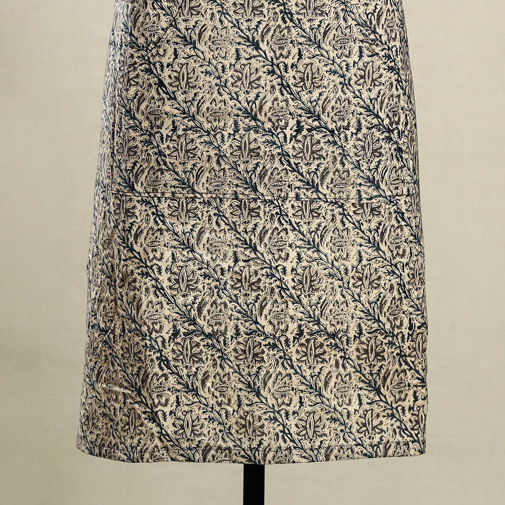 Multicolor Kalamkari Block Print Cotton Apron with Pocket