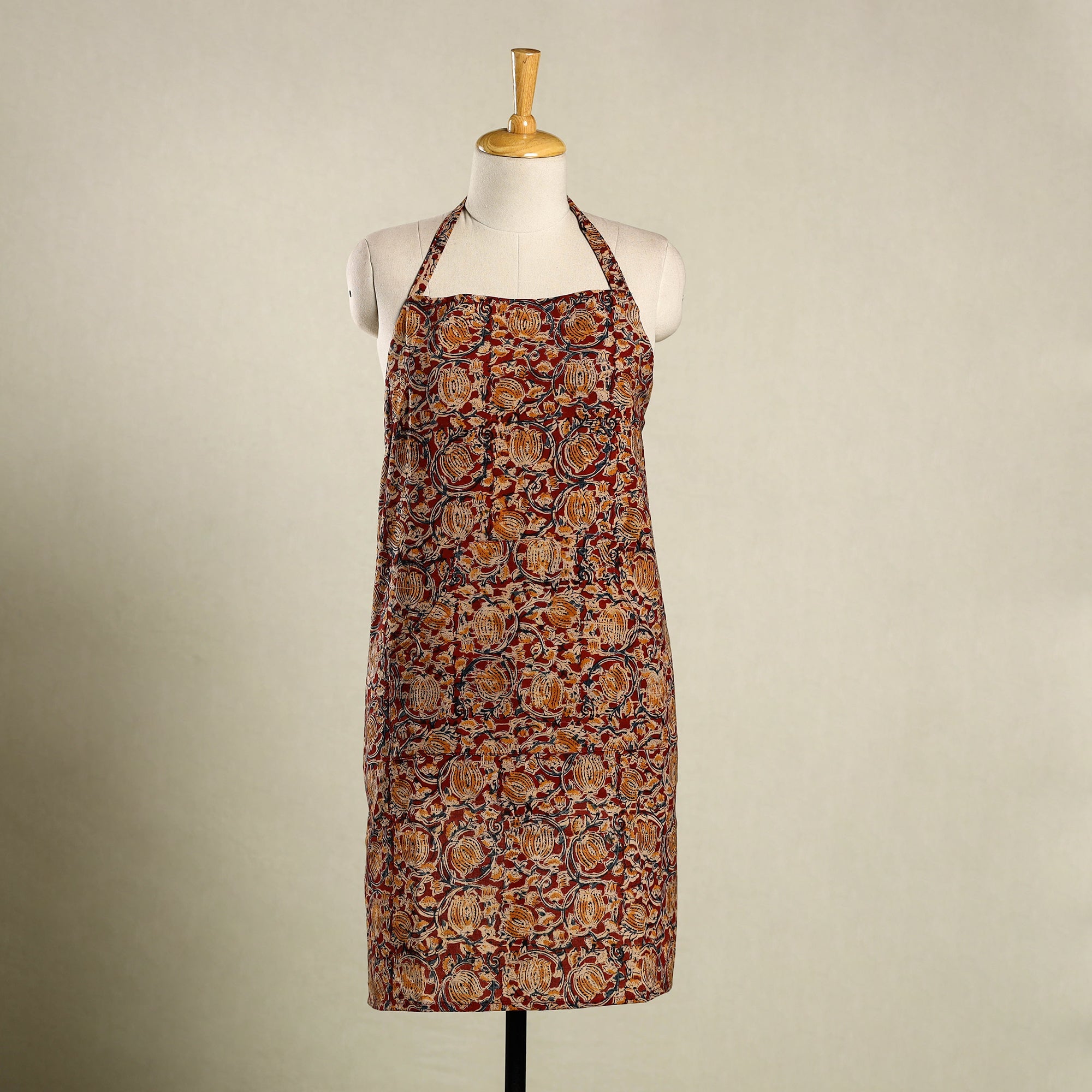 Multicolor - kalamkari cotton apron with pocket 16