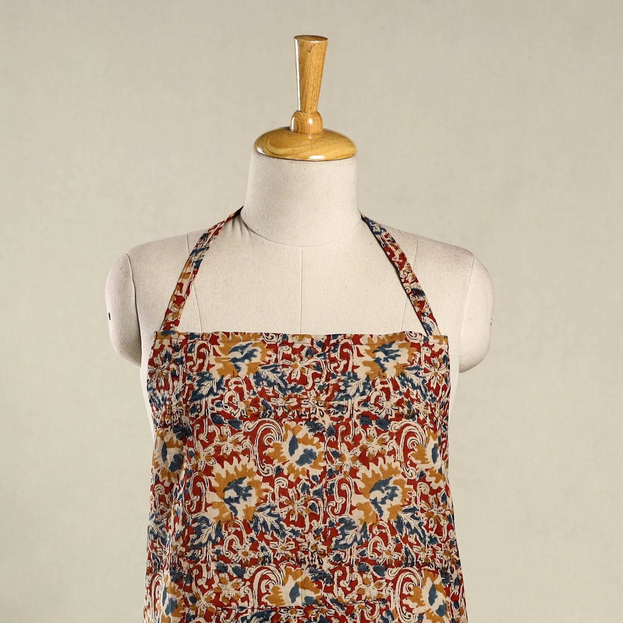 Multicolor - kalamkari cotton apron with pocket 17