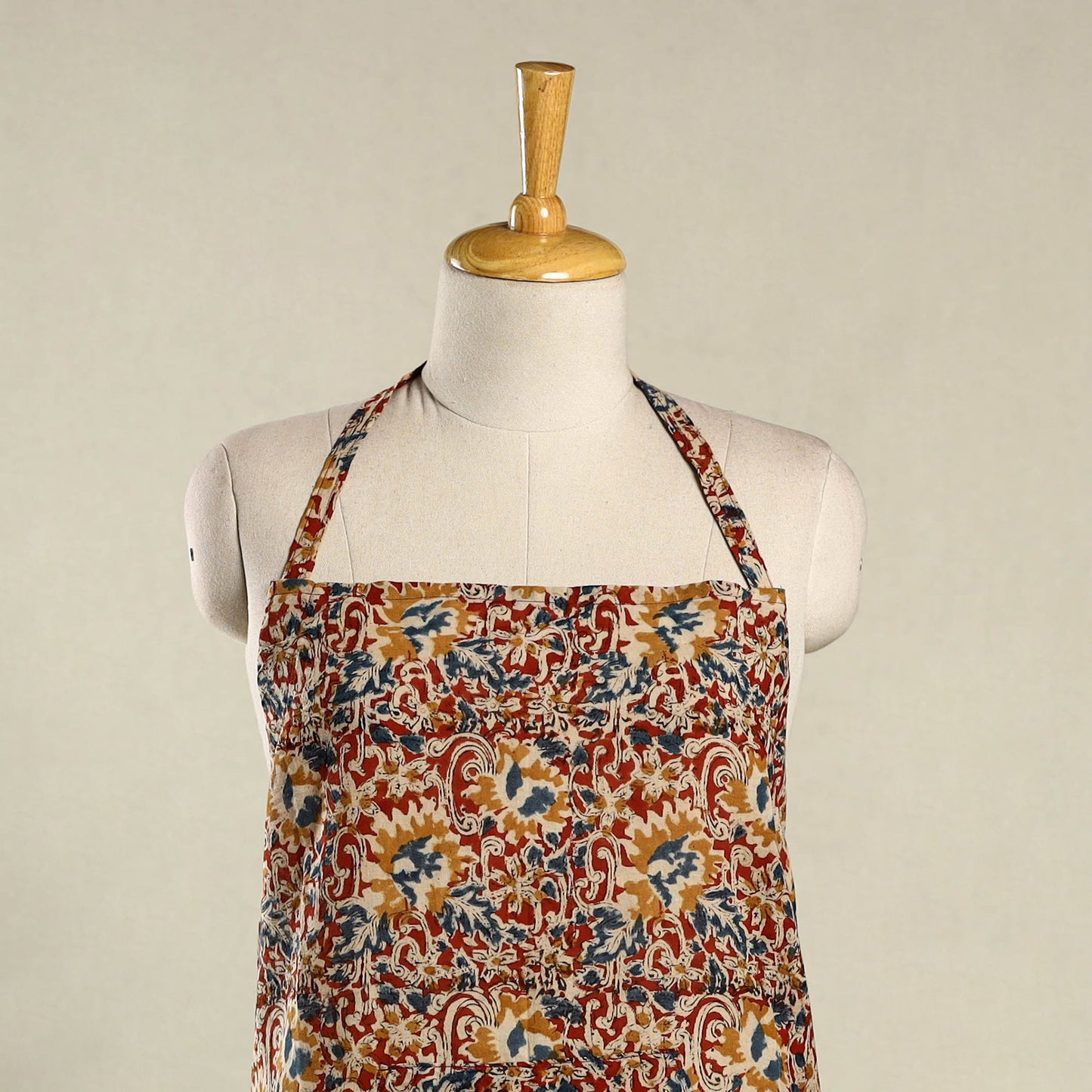 Multicolor - kalamkari cotton apron with pocket 17