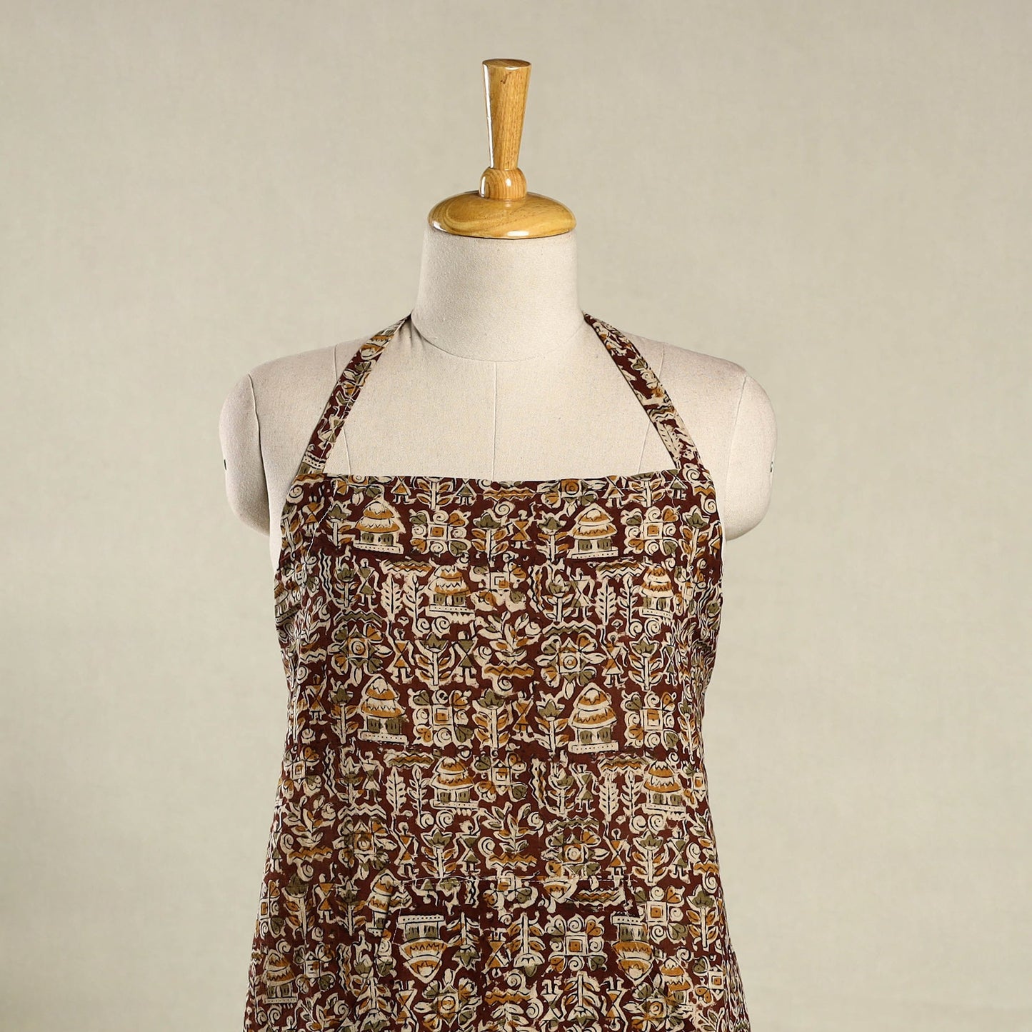 Multicolor - kalamkari cotton apron with pocket 18