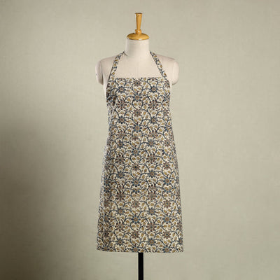 Multicolor Kalamkari Block Print Cotton Apron with Pocket