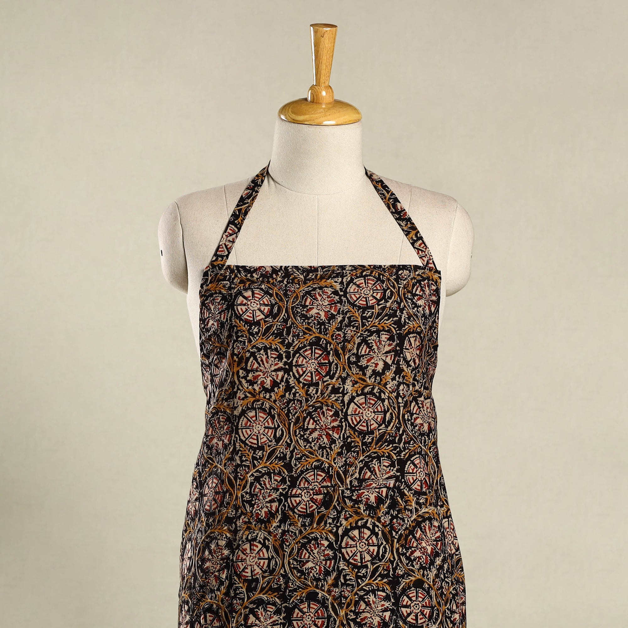 Multicolor - kalamkari cotton apron with pocket 38