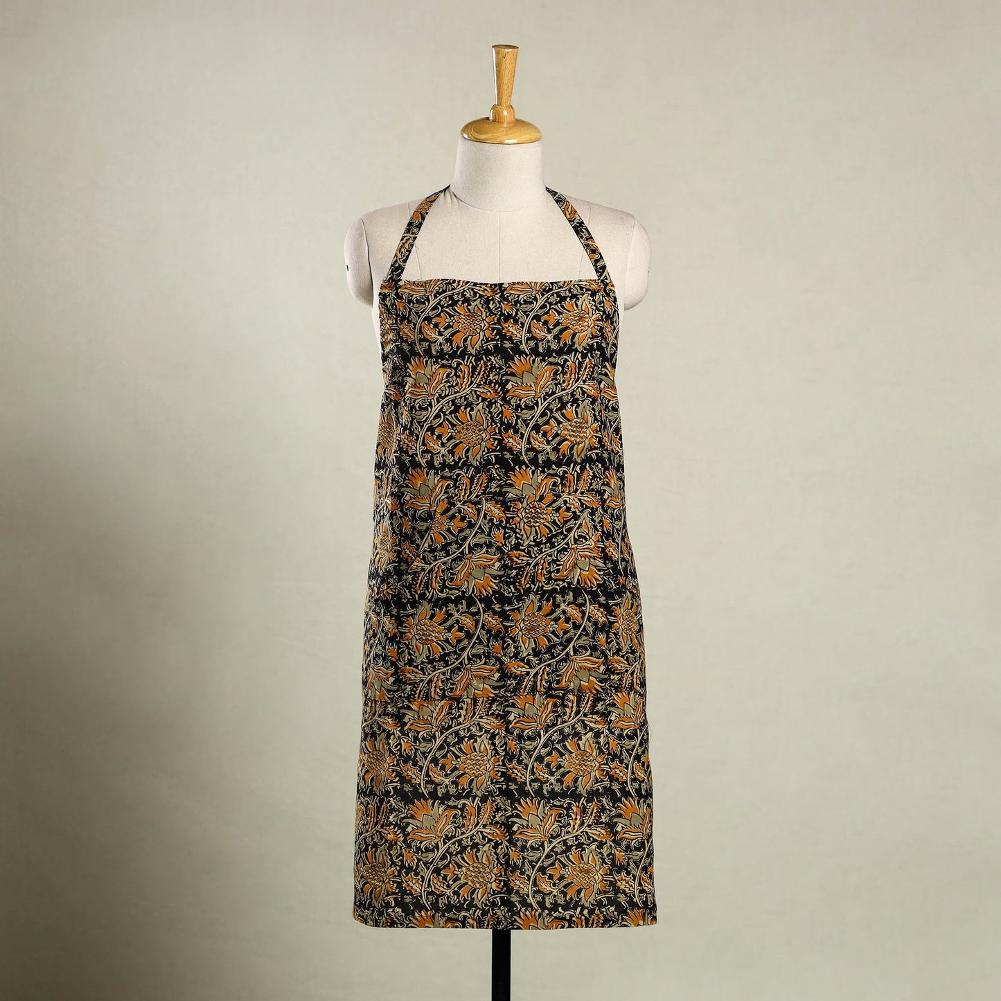 Multicolor Kalamkari Block Print Cotton Apron with Pocket