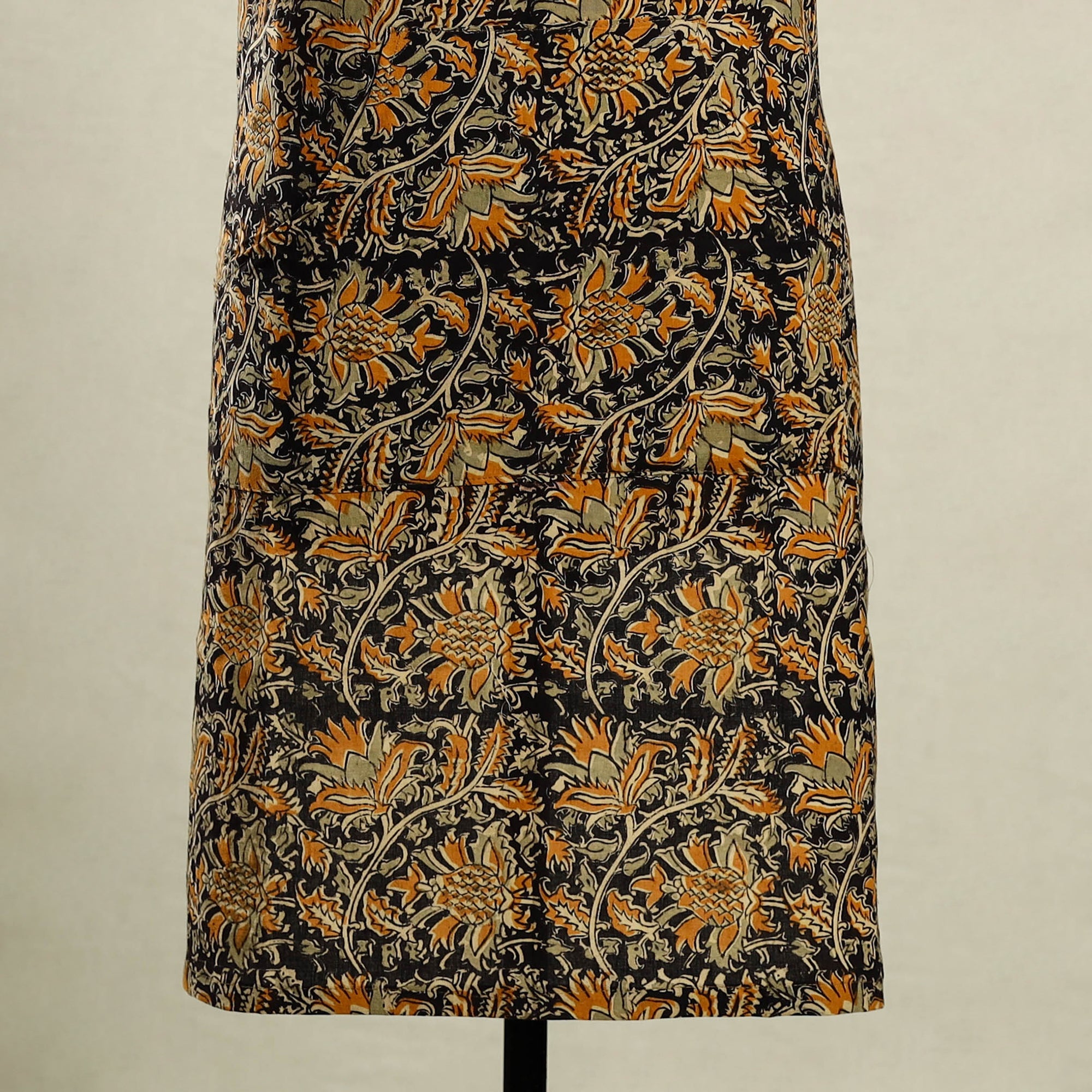 Multicolor Kalamkari Block Print Cotton Apron with Pocket