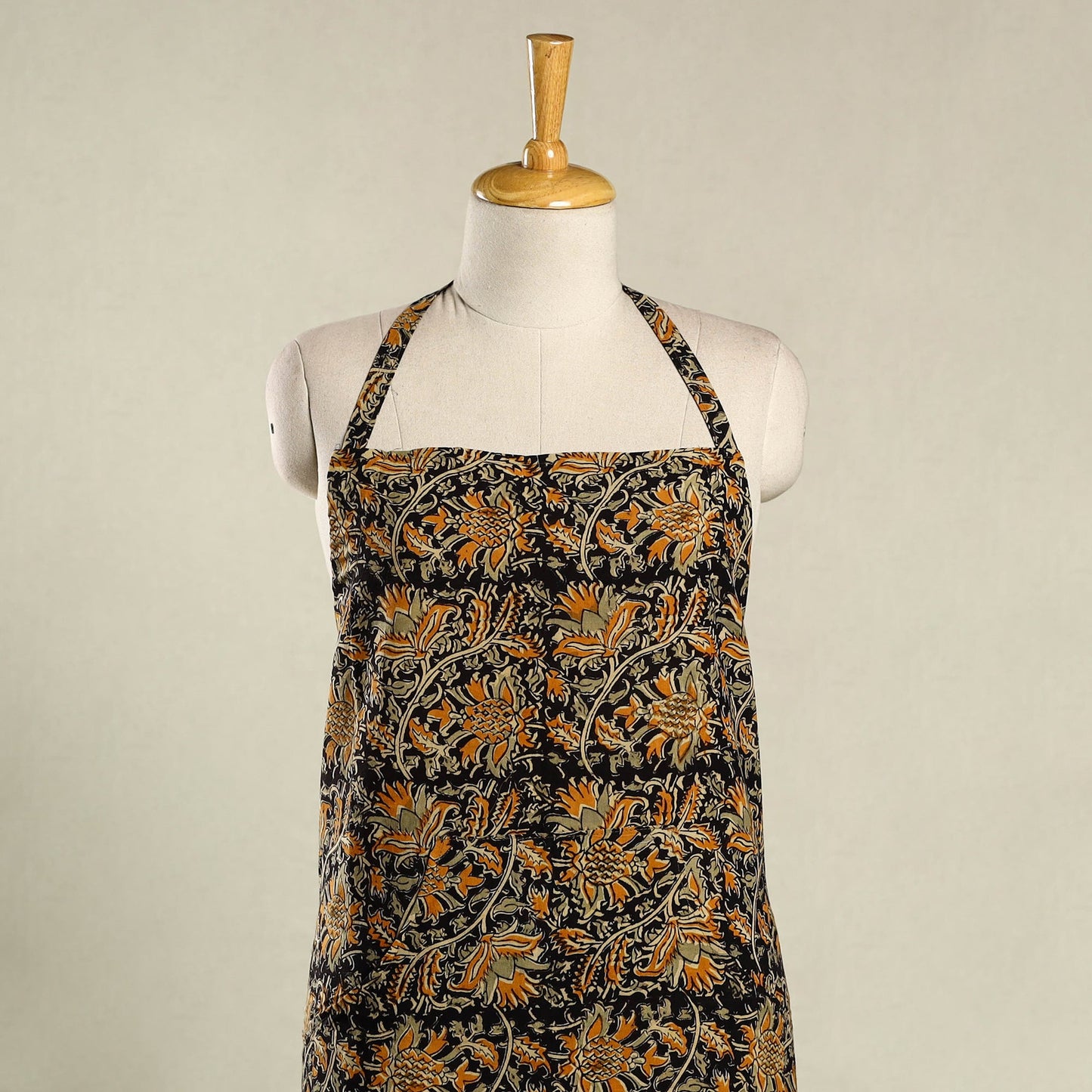 Multicolor Kalamkari Block Print Cotton Apron with Pocket