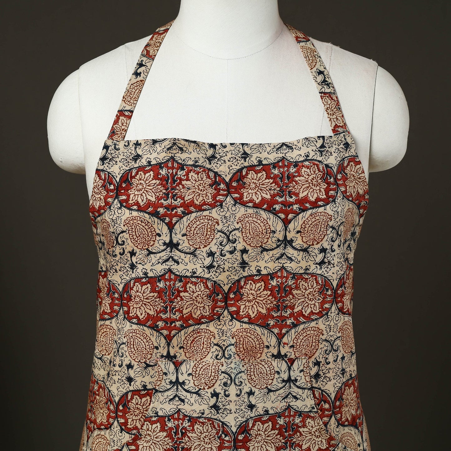 Multicolor - kalamkari cotton apron with pocket 53