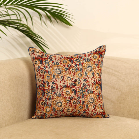 Multicolor - kalamkari cotton cushion cover 16 - handcrafted