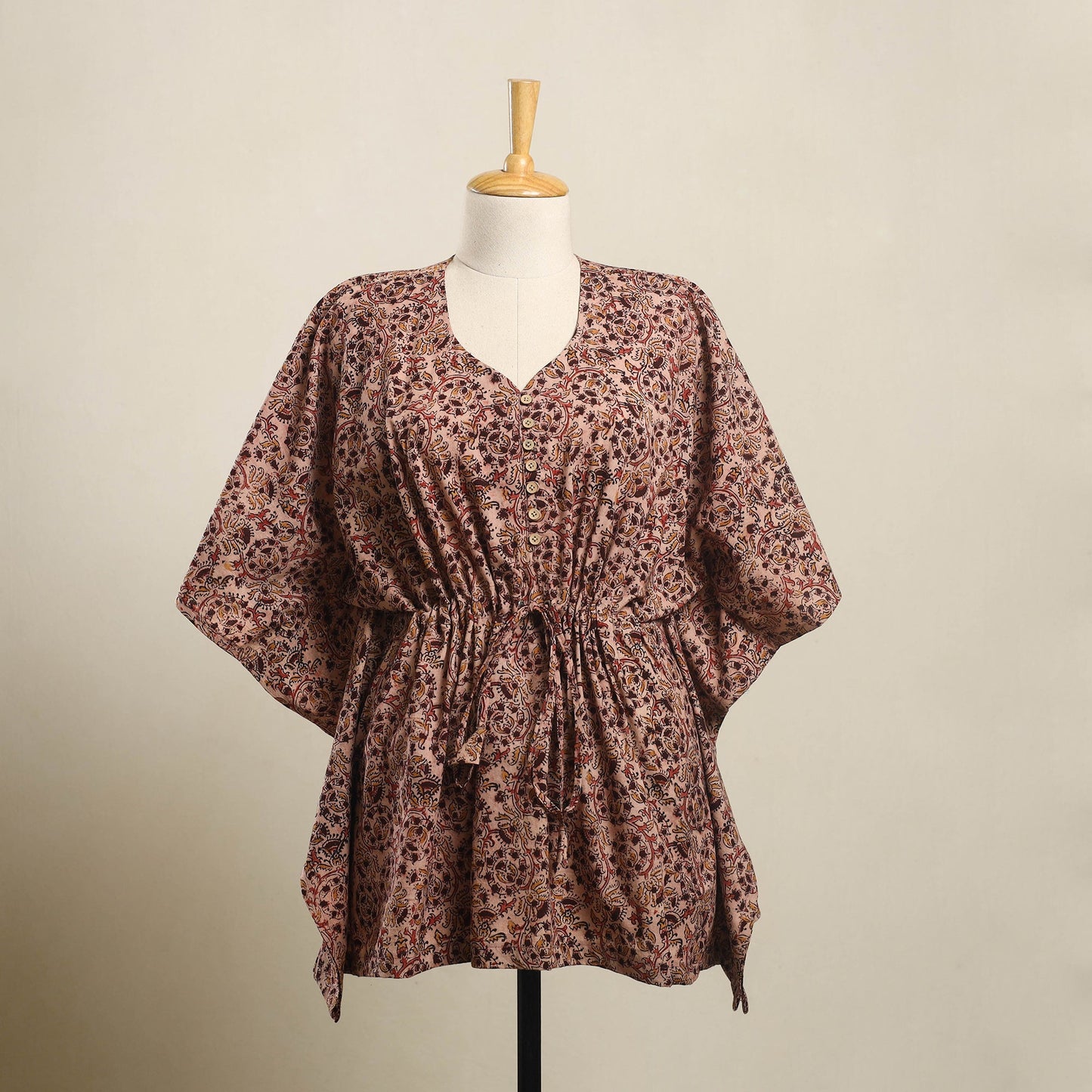 Buy Kalamkari Block Print Cotton Kaftan