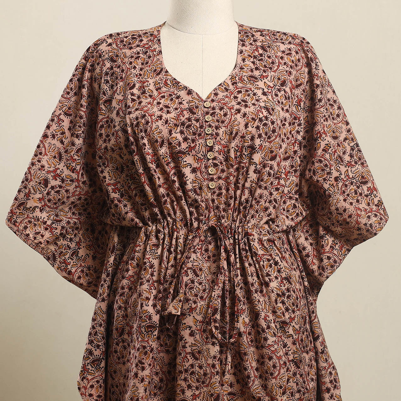 Buy Kalamkari Block Print Cotton Kaftan