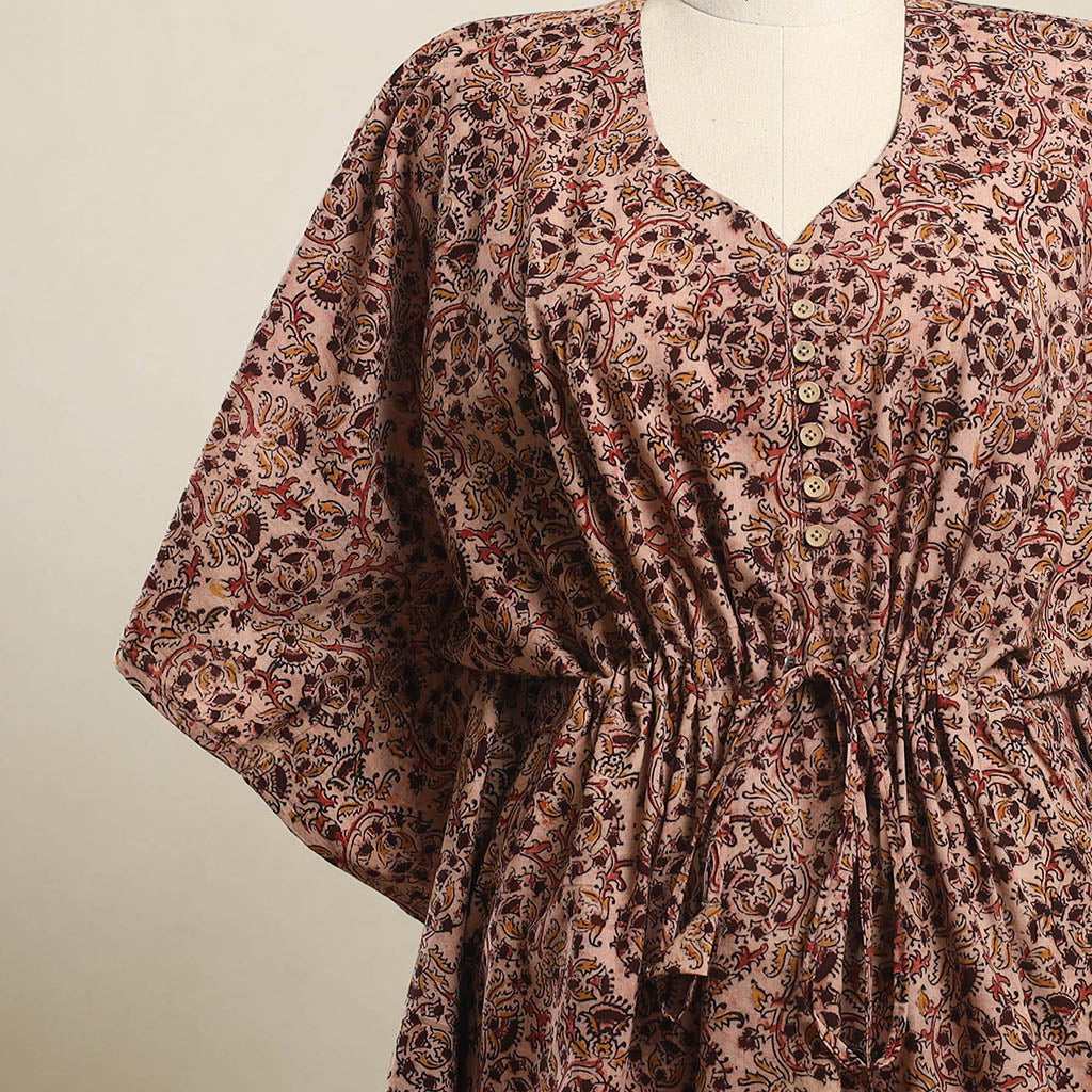 Buy Kalamkari Block Print Cotton Kaftan