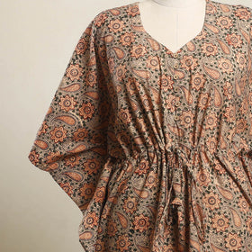 Buy Multicolor Kalamkari Block Print Cotton Kaftan