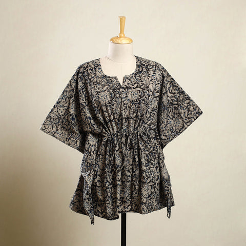  Multicolor Kalamkari Block Print Cotton Kaftan
