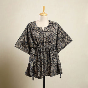  Multicolor Kalamkari Block Print Cotton Kaftan