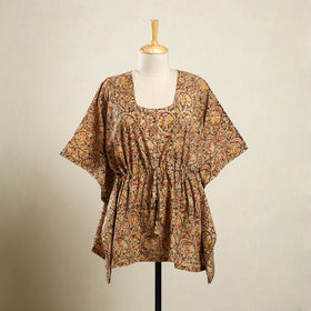  Multicolor Kalamkari Block Print Cotton Kaftan