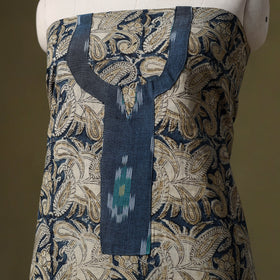 Kalamkari Print Cotton Unstitched Kurta Material