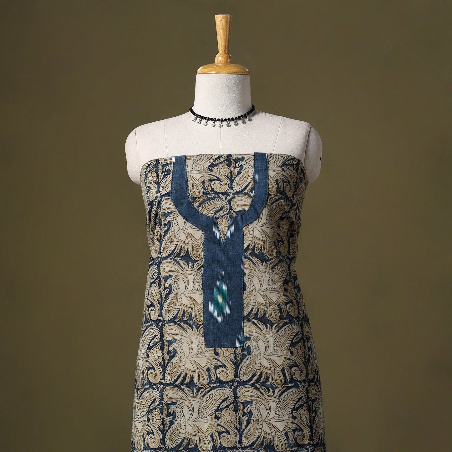 Kalamkari Print Cotton Unstitched Kurta Material
